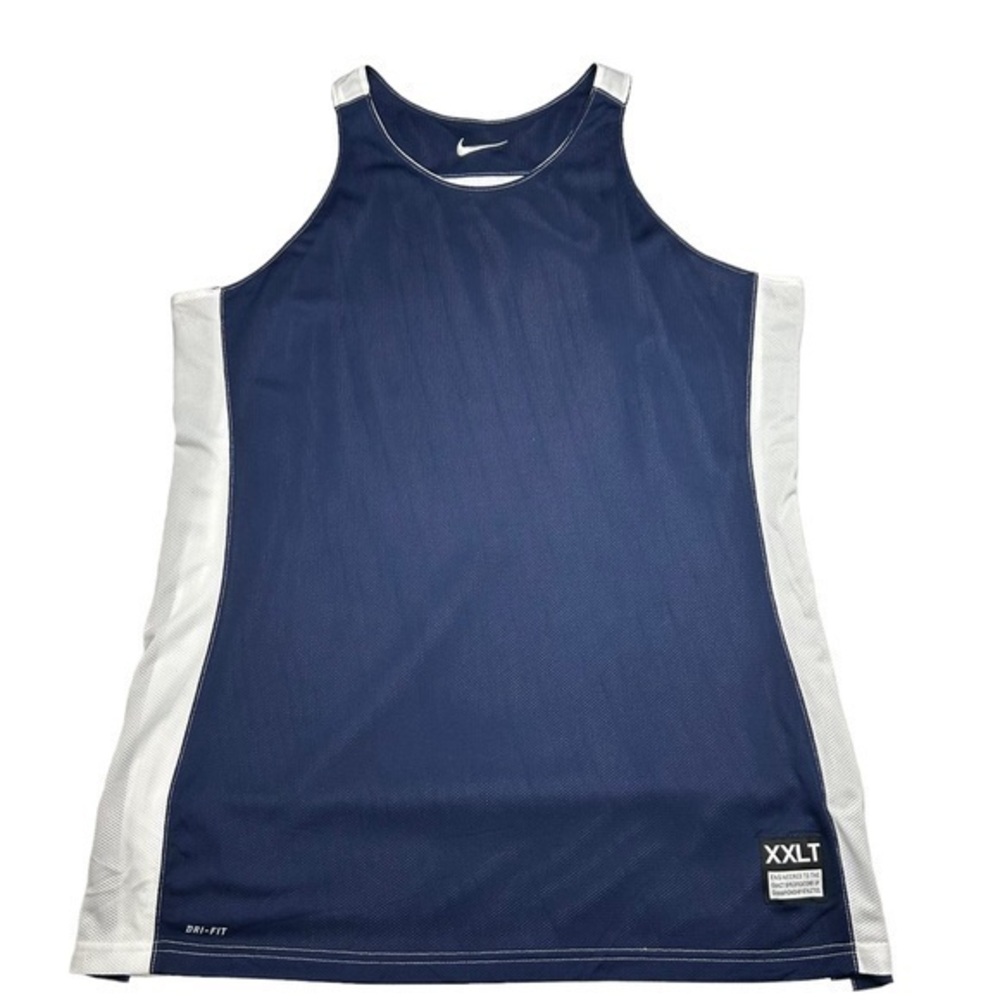 Nike Women Tank Tops Basketball Jersey White Blue Reversable Dri Fit 2XLT